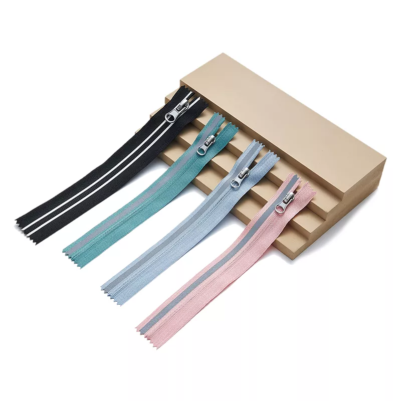 Nylon cipzár fényvisszaverő szövött csíkkal